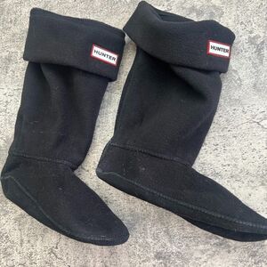 Hunter Logo Black Mid Calf Cozy Warm Fleece Welly Inside Boot accessory Unisex